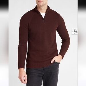 NWT Express Solid Mock Neck Quarter Zip Sweater